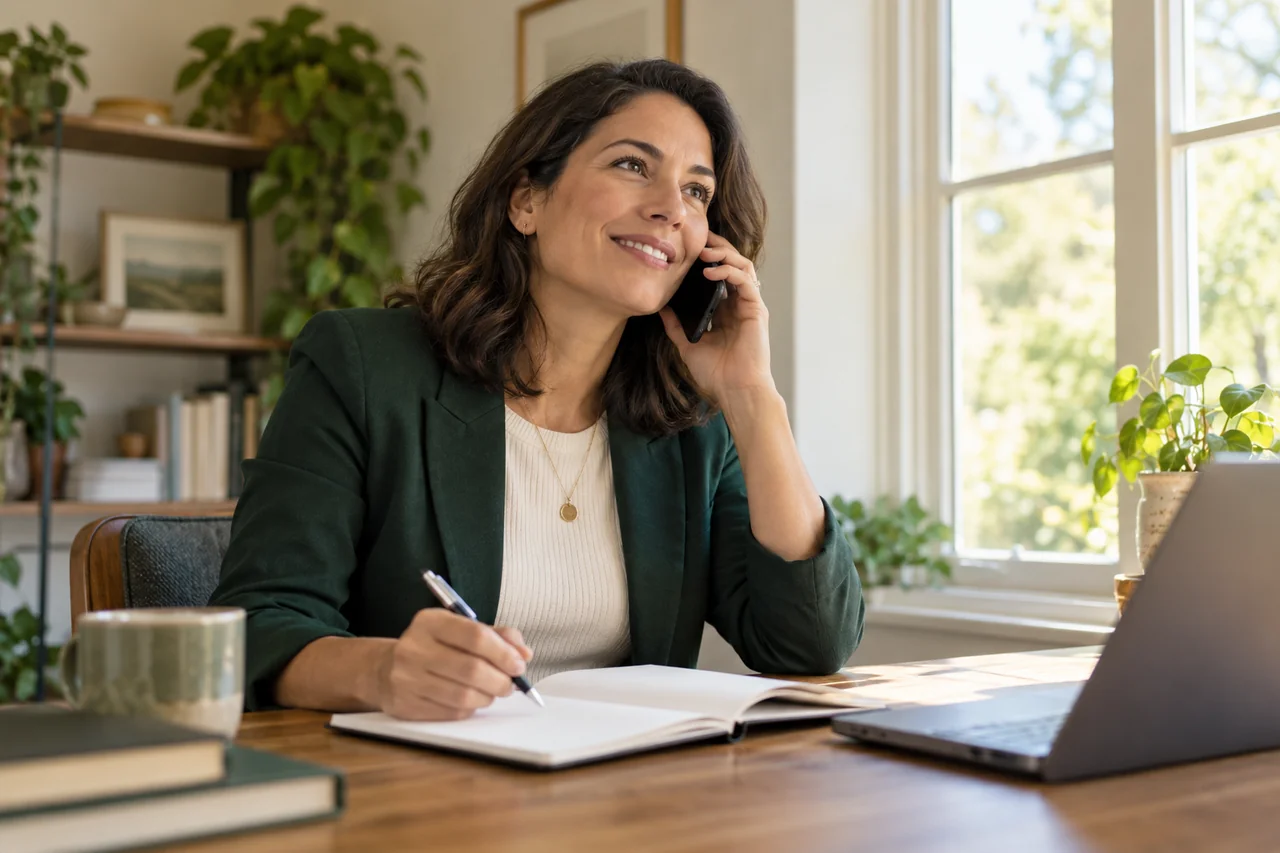 An admissions professional making a planned family follow-up call